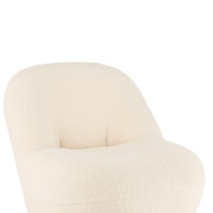 J-Line zetel Teddy Bouclé – velvet – wit