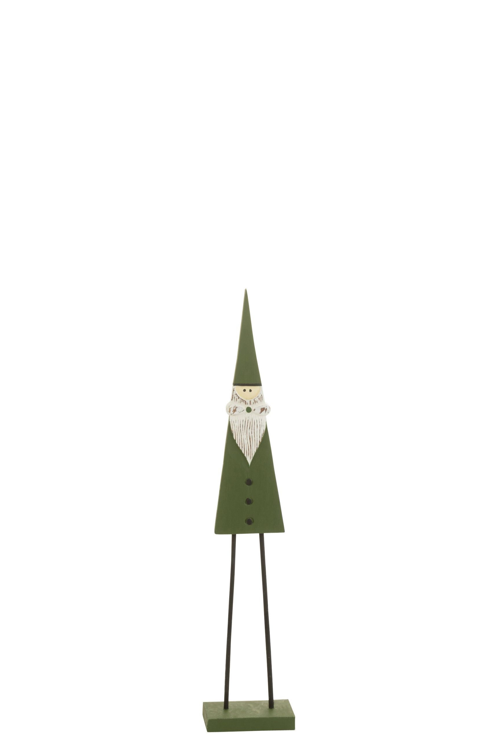 J-Line figuur Kerstman Op Voet - hout - groen - small