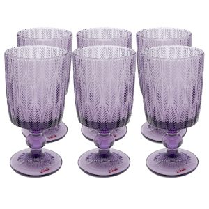 Kare Design Wijnglazen Fogli paars (6/set)