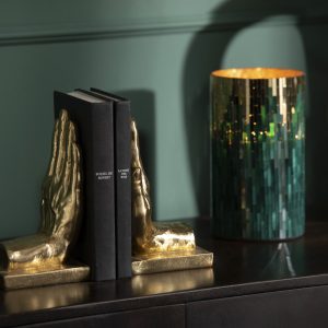 J-Line boekensteun Handen – polyresin – goud – 2 stuks J-Line boekensteun Handen – polyresin – goud – 2 stuks
