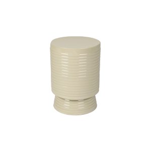 Housecraft Living Sven Bijzettafel Rond Metaal 25×25 (S) cm Ivoor/ Wit