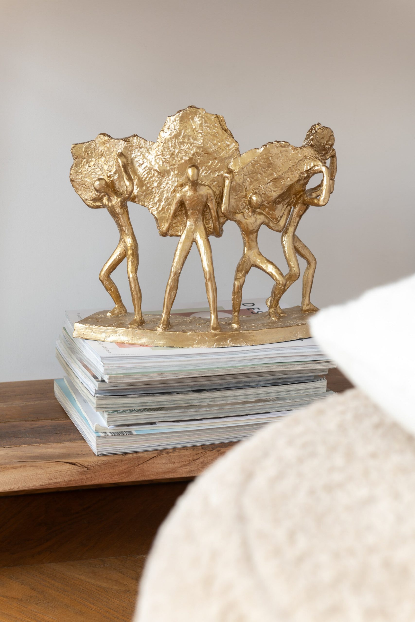 J-Line decoratie Dragen Steen - polyresin - goud