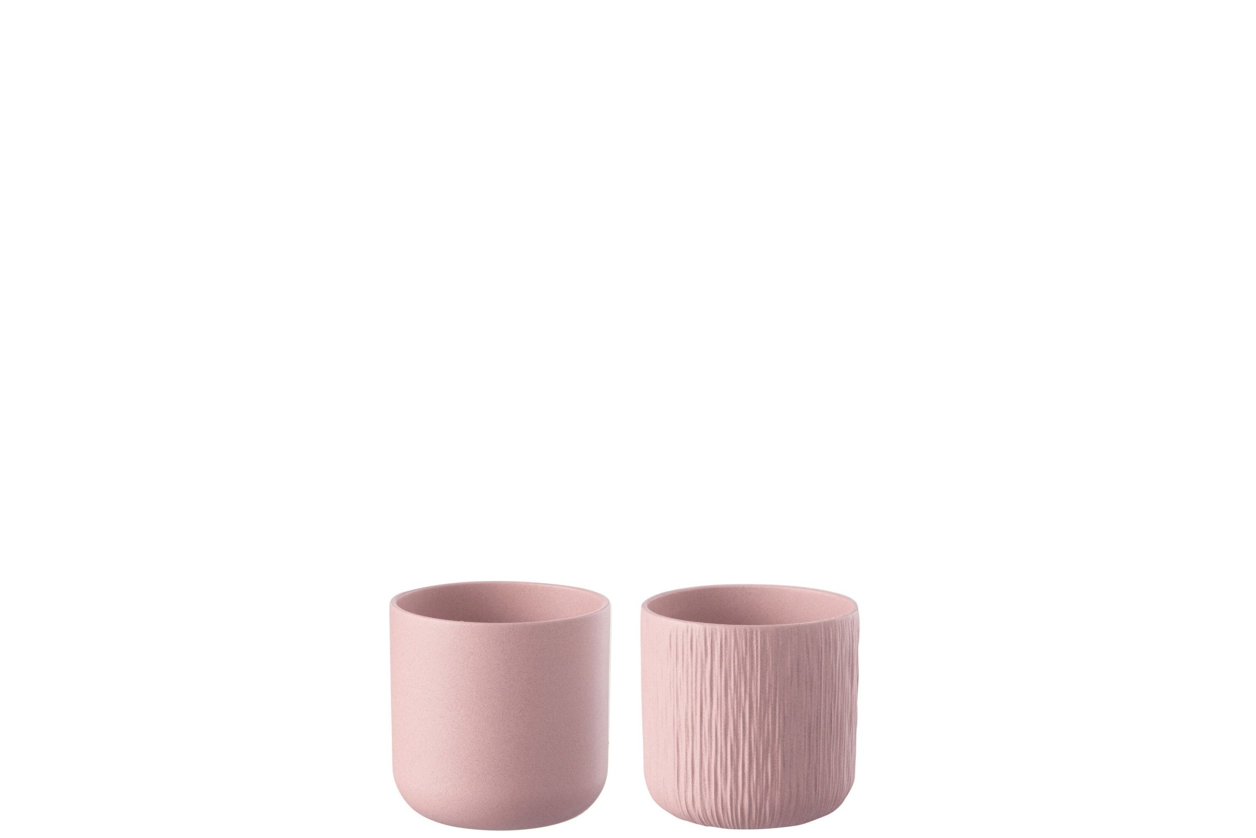 J-Line bloempot Gen - keramiek - roze - XXS - 2 stuks - Ø 7 cm
