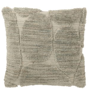 J-Line kussen Steen Motief – polyester – grijsblauw