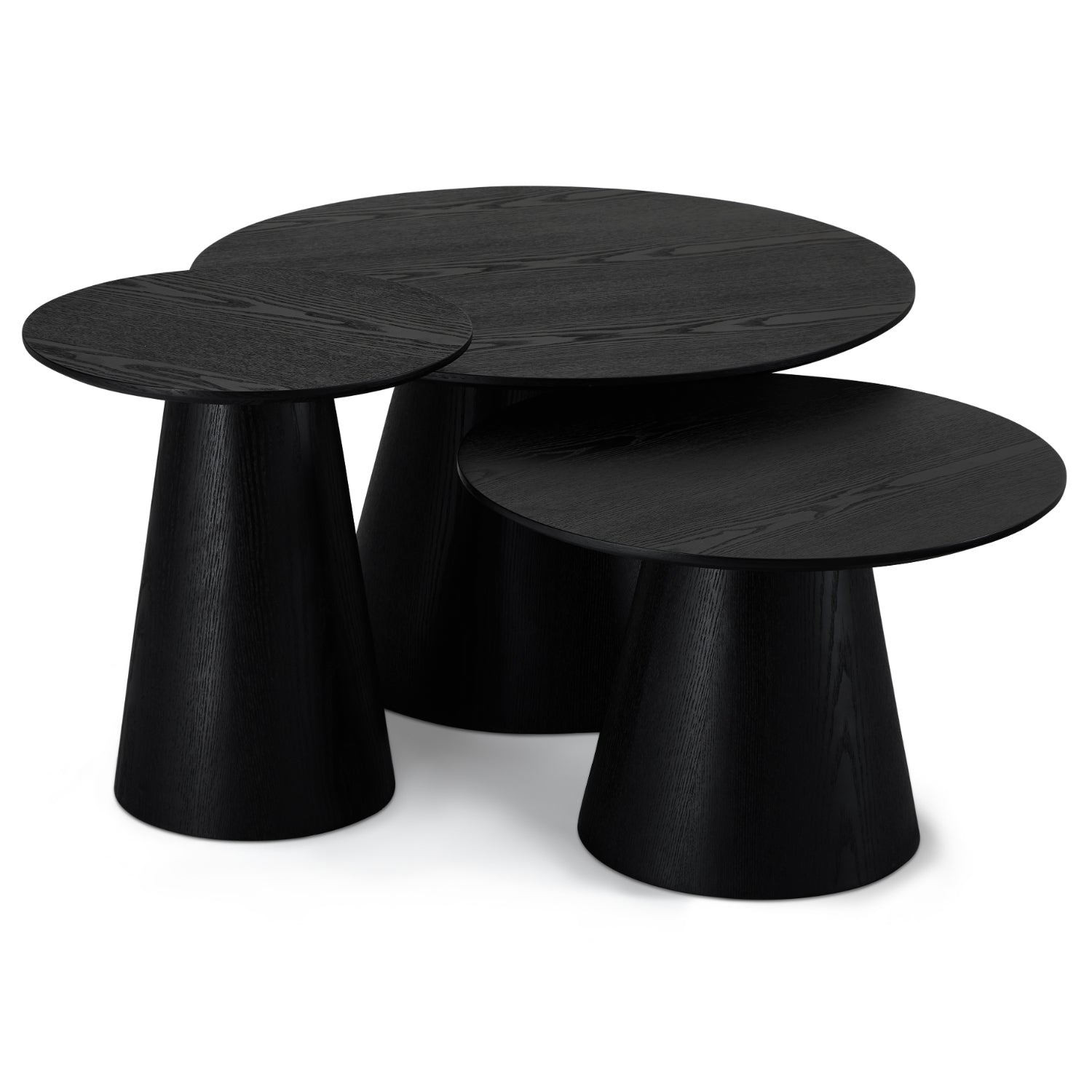 Furnhouse salontafel set Tango - Zwart - Ø 45/60/80 cm