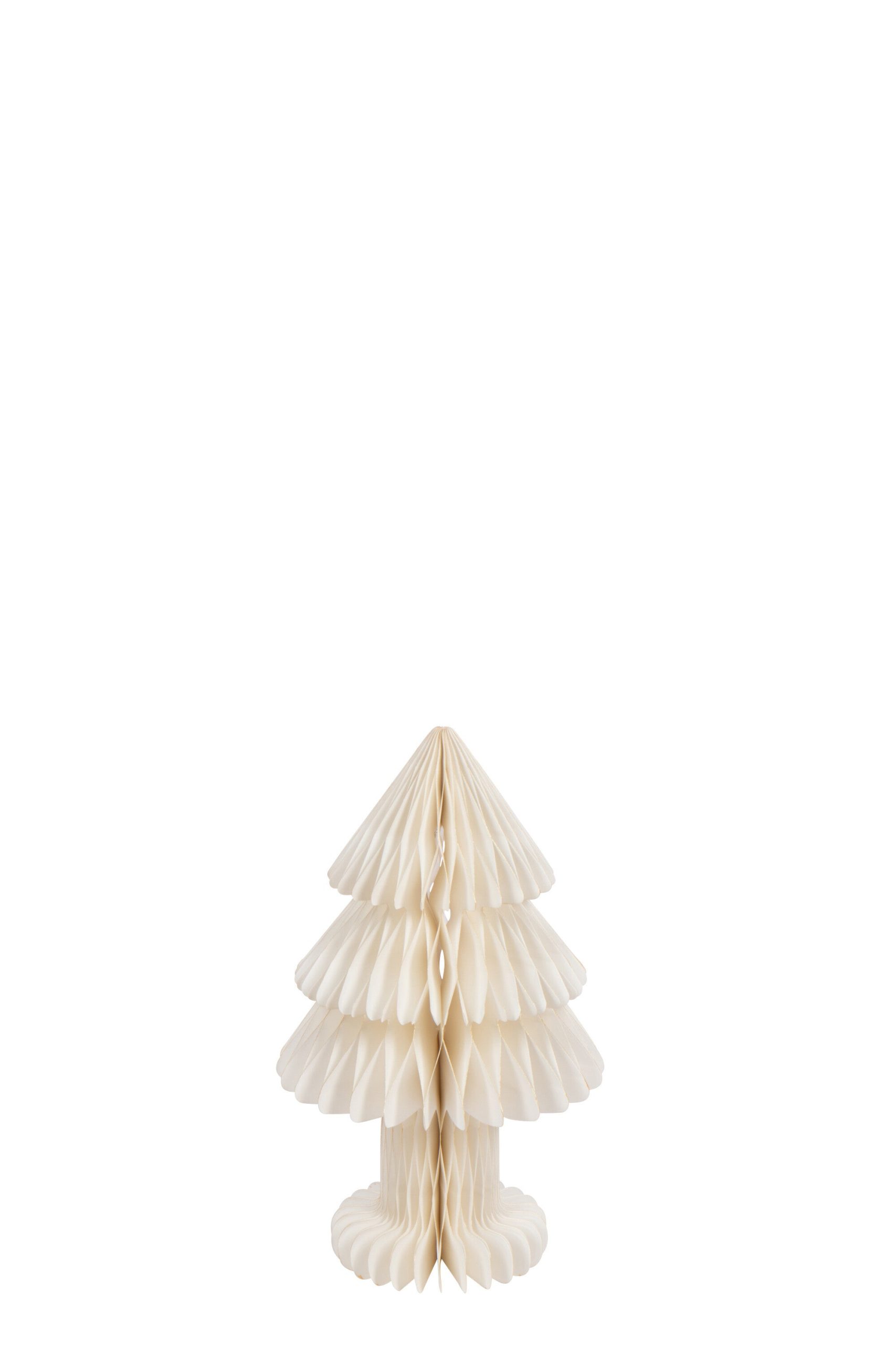 J-Line decoratie Kerstboom Vouwbaar - papier - gebroken wit - medium