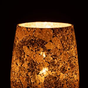 J-Line kaarshouder Craquelé – glas – goud J-Line kaarshouder Craquelé – glas – goud