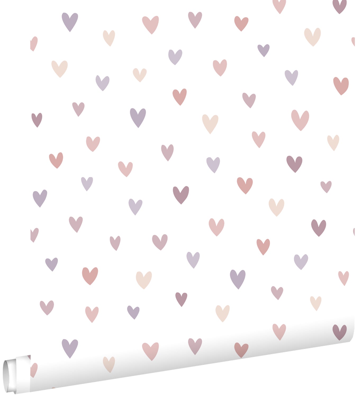 ESTAhome behang hartjes terracotta en lila paars - 53 cm x 10.05 m - 1
