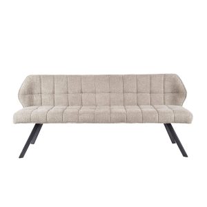 Giga Meubel Eetkamerbank Raster – Zand Bouclé – 180x59x84cm