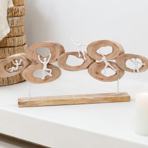 J-Line decoratie Figuurs 5 In Ring – hout – naturel J-Line decoratie Figuurs 5 In Ring – hout – naturel