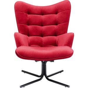Kare Design Draaifauteuil Oscar fluweel rood Kare Design Draaifauteuil Oscar fluweel rood