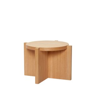 Hübsch plantenstandaard Nomad – mdf/okerfineer/eikenhout – ø30xh20cm