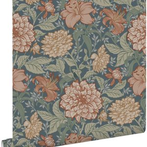 ESTAhome behang vintage bloemen vergrijsd blauw – 53 cm x 10.05 m – 13 ESTAhome behang vintage bloemen vergrijsd blauw – 53 cm x 10.05 m – 13
