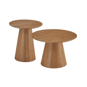 Furnhouse salontafel set Tango – Natuurlijk eikenhout – Ø 45/60 cm Furnhouse salontafel set Tango – Natuurlijk eikenhout – Ø 45/60 cm