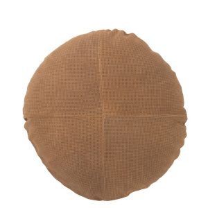 J-Line kussen Rond – leder – camel