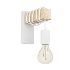 EGLO wandlamp Townshend – e27 – 21,5 cm – wit/bruin EGLO wandlamp Townshend – e27 – 21,5 cm – wit/bruin