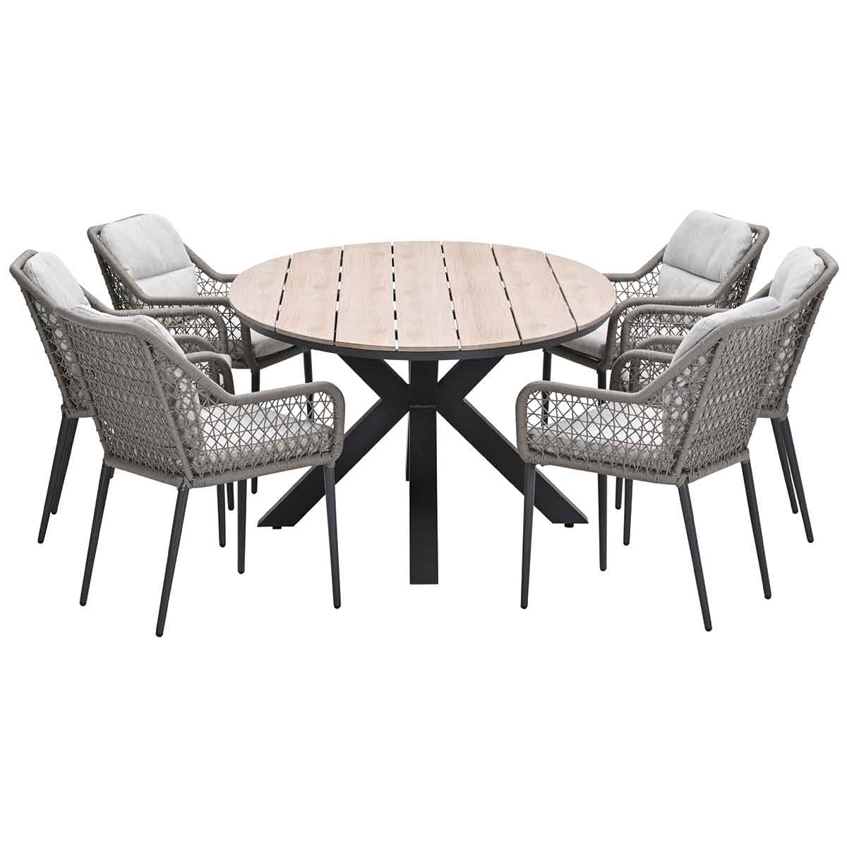 Garden Impressions tuinset Pemba - Tulli - taupe - 220x115 cm - 7-deli