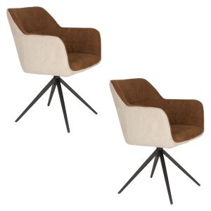 Housecraft Living Daley Eetkamerstoelen Armeluning Beige/Bruin – Set v Housecraft Living Daley Eetkamerstoelen Armeluning Beige/Bruin – Set v