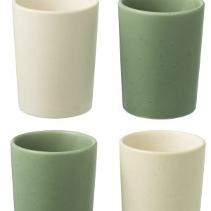J-Line mok – keramiek – groen/wit – doos van 4 J-Line mok – keramiek – groen/wit – doos van 4