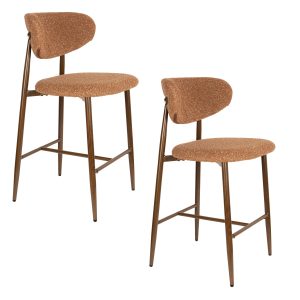 Housecraft Living Noor Barkrukken rugleuning 66 cm Terracotta – Set va