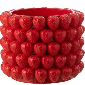 J-Line bloempot Aardbeien – keramiek – rood – extra large – Ø 36.5 cm J-Line bloempot Aardbeien – keramiek – rood – extra large – Ø 36.5 cm