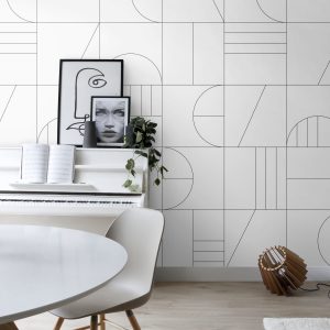 ESTAhome fotobehang art deco motief wit en zwart – 200 x 300 cm – 1589 ESTAhome fotobehang art deco motief wit en zwart – 200 x 300 cm – 1589