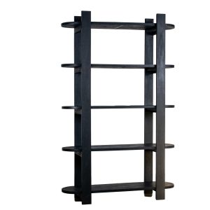 Giga Meubel Wandkast Luuk – Mangohout – Zwart – 120x38x190cm Giga Meubel Wandkast Luuk – Mangohout – Zwart – 120x38x190cm
