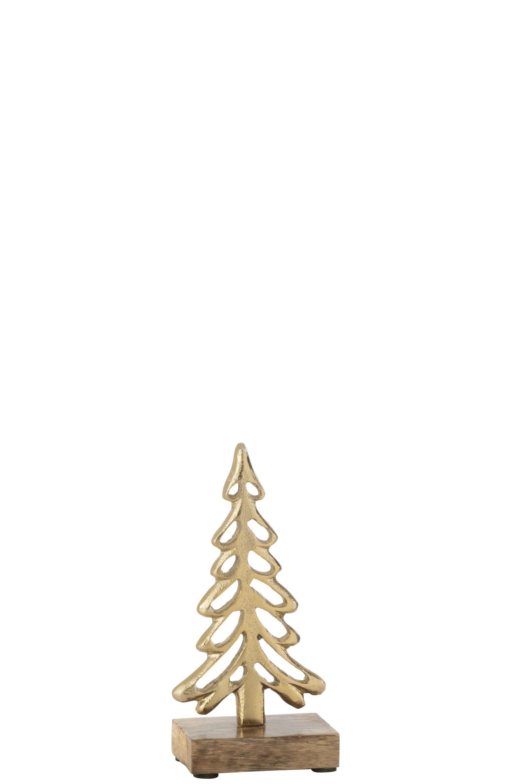 J-Line decoratie boom Op Voet - aluminium/hout - goud - small