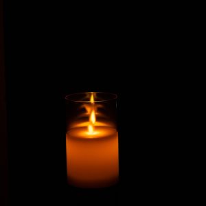 J-Line lamp Blinkend – glas – goud – small – LED lichtjes