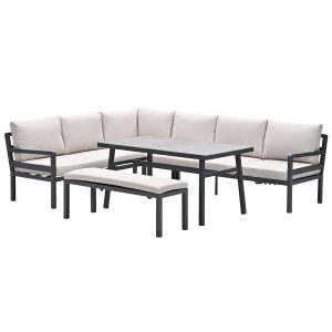 Garden Impressions lounge dining set Markus 4-delig links – desert san