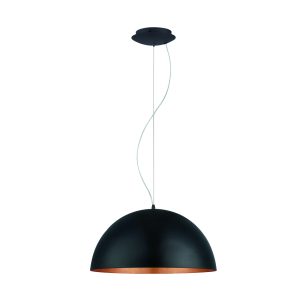 EGLO hanglamp Gaetano 1 – e27 – ø 53 cm – zwart/koper EGLO hanglamp Gaetano 1 – e27 – ø 53 cm – zwart/koper
