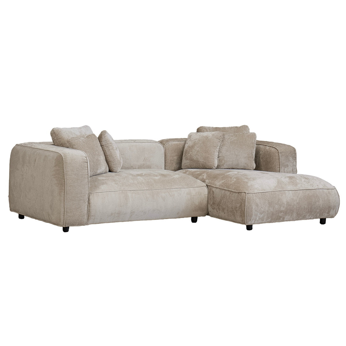 Giga Meubel Chaise Longue Rechts Nantes - Beige - Stof/Textiel - 250x1