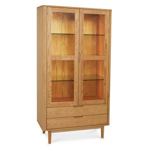 Furnhouse vitrinekast Nyborg – Natuurlijk eikenhout – MDF, Eikenfineer Furnhouse vitrinekast Nyborg – Natuurlijk eikenhout – MDF, Eikenfineer