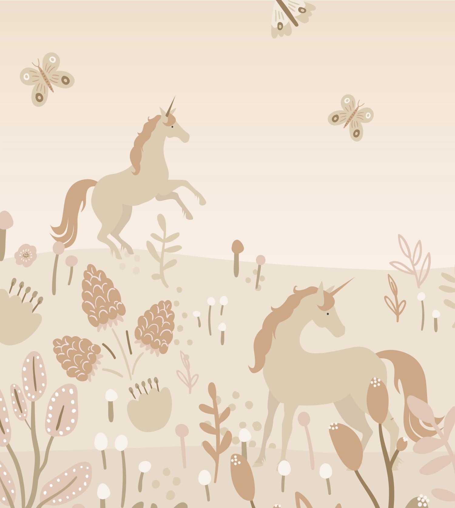 ESTAhome fotobehang unicorns licht terracotta en terracotta roze - 250