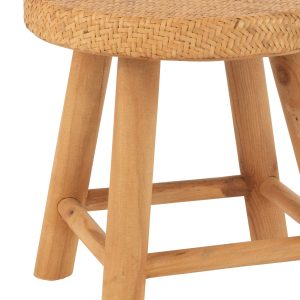 J-Line kruk Rond – riet/sparhout – naturel J-Line kruk Rond – riet/sparhout – naturel