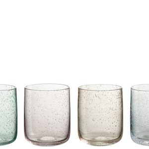J-Line glas Yones – glas – mix – 4 stuks J-Line glas Yones – glas – mix – 4 stuks