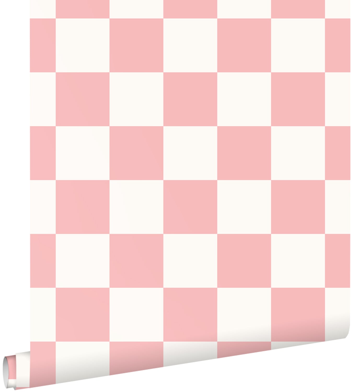 ESTAhome behang geblokt motief roze en wit - 53 cm x 10.05 m - 139998