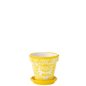 J-Line bloempot Granada Handmade + Painted – keramiek – geel – small – J-Line bloempot Granada Handmade + Painted – keramiek – geel – small –