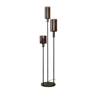 Giga Meubel Vloerlamp Sepiora – Bruin Glas – 3-Lichts – 33x33x165cm