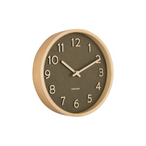 Karlsson wandklok Pure Wood – groen – Ø22cm
