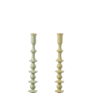 J-Line kandelaar – aluminium – groen – 2 stuks