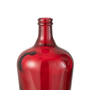 J-Line vaas Karaf – glas – rood – medium – Ø 26 cm