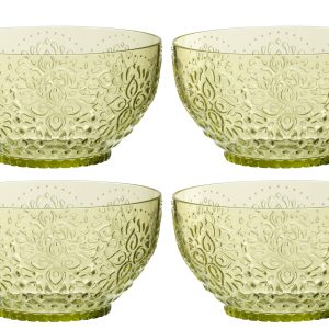 J-Line kom – kunststof – groen – doos van 4 J-Line kom – kunststof – groen – doos van 4