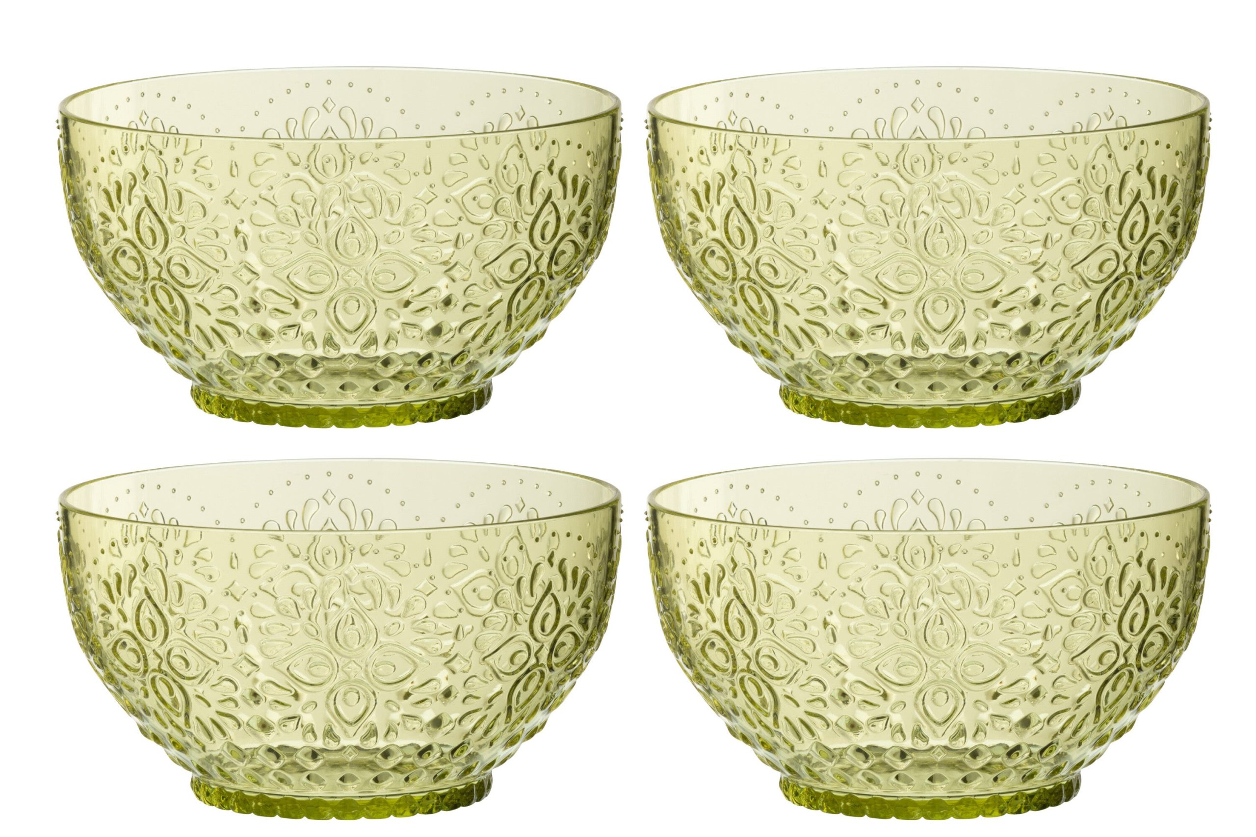 J-Line kom - kunststof - groen - doos van 4