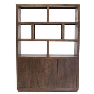 Giga Meubel Vakkenkast Luxurious – Donkerbruin Mangohout – 150x45x210c