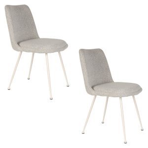 Housecraft Living Fijs Eetkamerstoelen Off-White – Set van 2