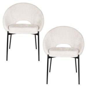 Housecraft Living Dando Eetkamerstoelen Off White – Set van 2 Housecraft Living Dando Eetkamerstoelen Off White – Set van 2