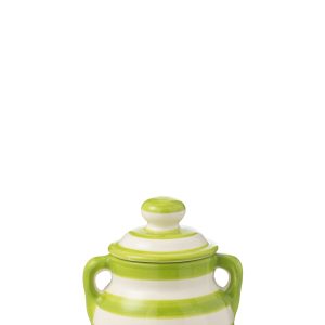 J-Line voorraadpot Granada Stripes – keramiek – wit/groen