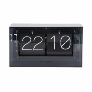 Karlsson tafelklok Boxed Flip – zwart – 20.7×7.1×11.7cm