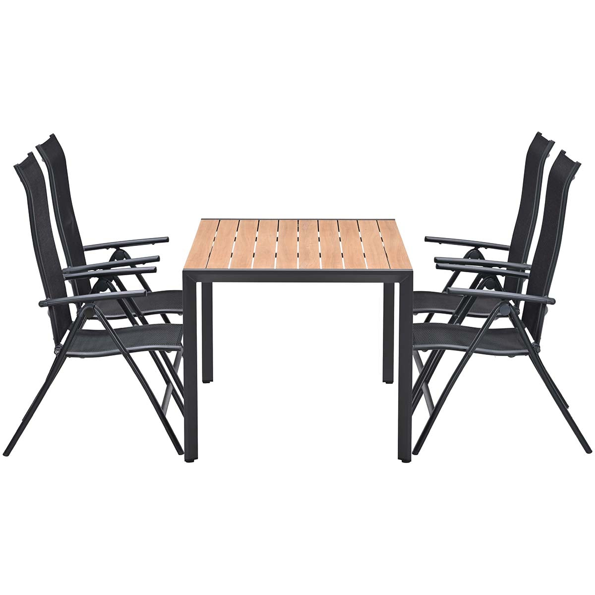 Garden Impressions Limone stoel 4 stuks + Felini tafel 160 cm – 5-deli